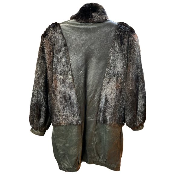 Leather & Mink Coat - Picture 2 of 3